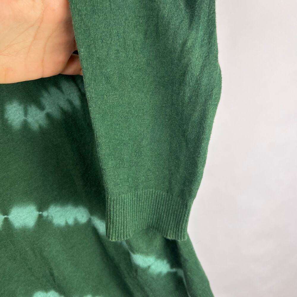 J. Jill Green Tie Dye Sweater, Cotton Blend, Lightweight Pullover, Casual Cozy - Picture 7 of 14